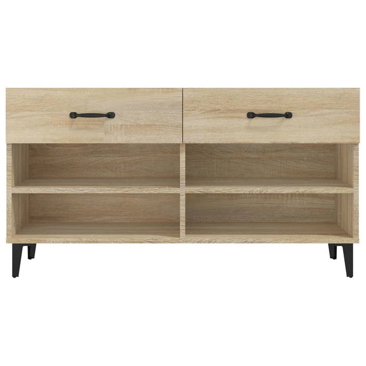 Schoenenkast 102x35x55 cm bewerkt hout sonoma eikenkleurig - Griffin Retail