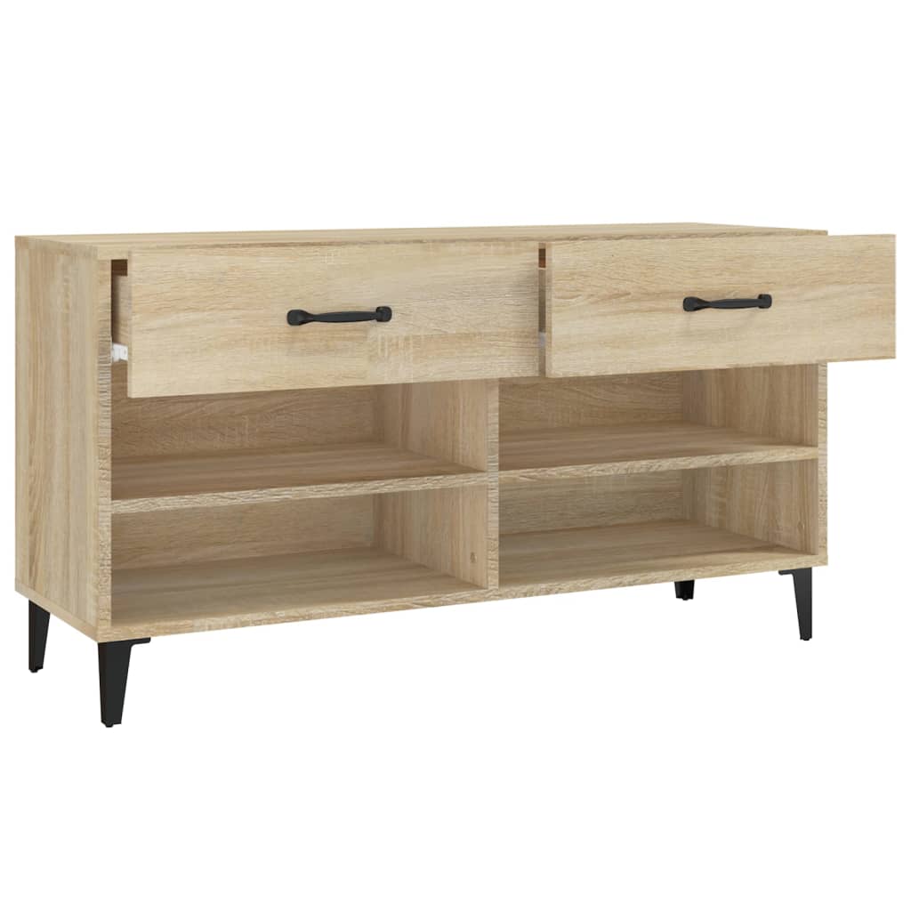 Schoenenkast 102x35x55 cm bewerkt hout sonoma eikenkleurig - Griffin Retail