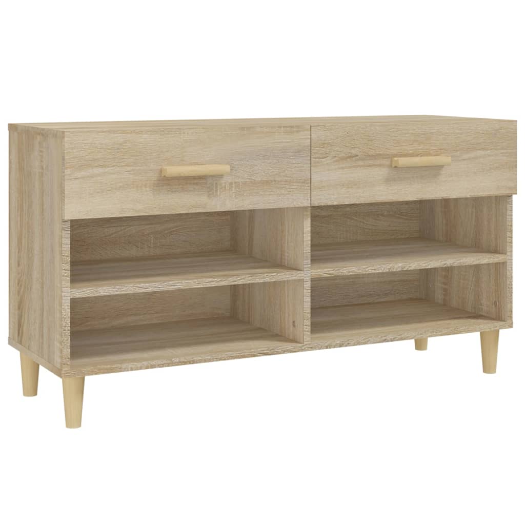 Schoenenkast 102x35x55 cm bewerkt hout sonoma eikenkleurig - Griffin Retail