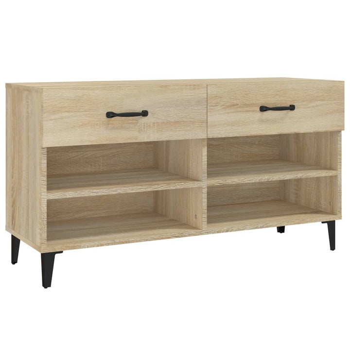 Schoenenkast 102x35x55 cm bewerkt hout sonoma eikenkleurig - Griffin Retail