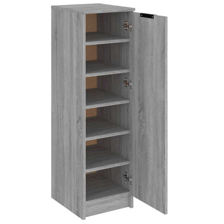 Schoenenkast 30x35x100 cm bewerkt hout grijs sonoma eikenkleur - Griffin Retail