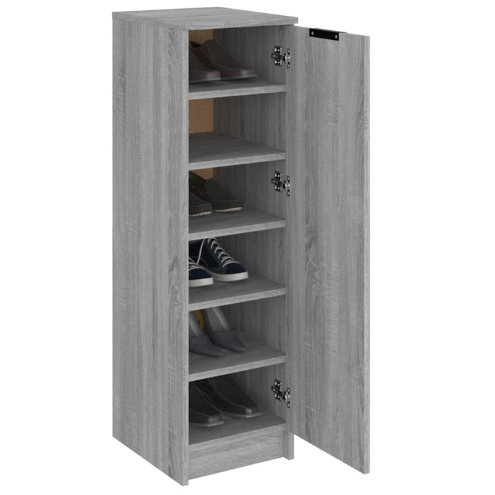 Schoenenkast 30x35x100 cm bewerkt hout grijs sonoma eikenkleur - Griffin Retail