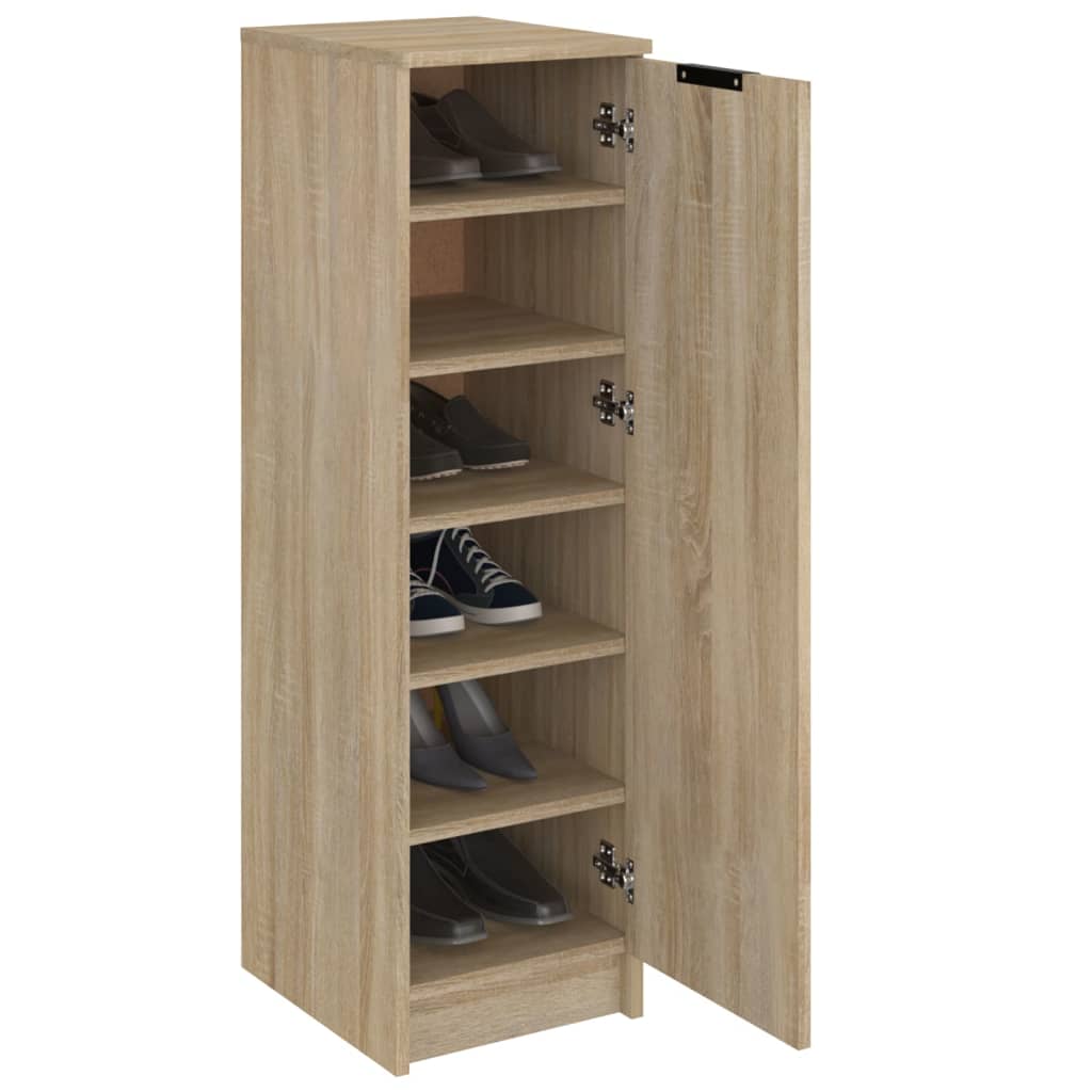 Schoenenkast 30x35x100 cm bewerkt hout sonoma eikenkleurig - Griffin Retail