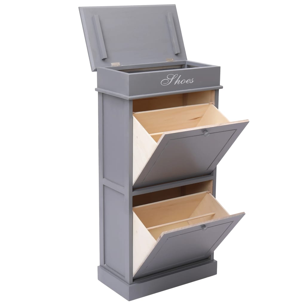 Schoenenkast 50x28x98 cm paulowniahout grijs - Griffin Retail