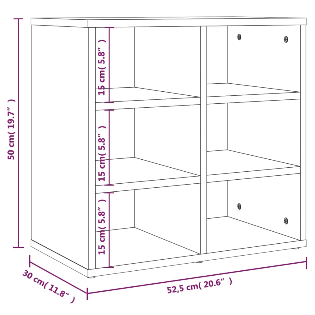 Schoenenkast 52,5x30x50 cm sonoma eikenkleurig - Griffin Retail