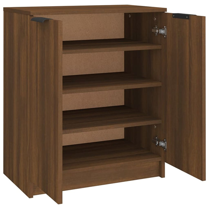 Schoenenkast 59x35x70 cm bewerkt hout bruineikenkleurig - Griffin Retail