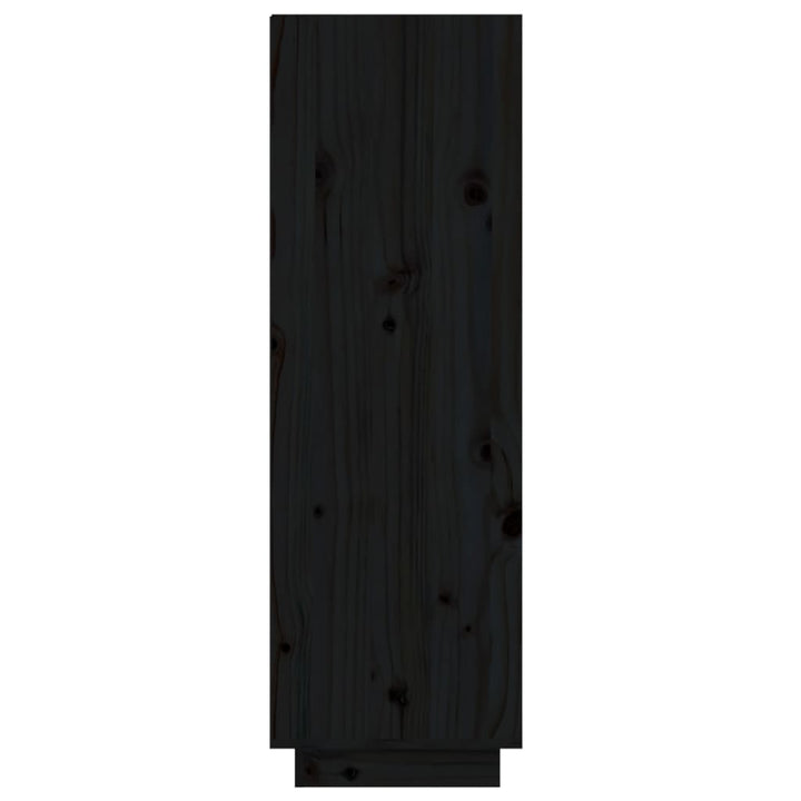 Schoenenkast 60x34x105 cm massief grenenhout zwart - Griffin Retail