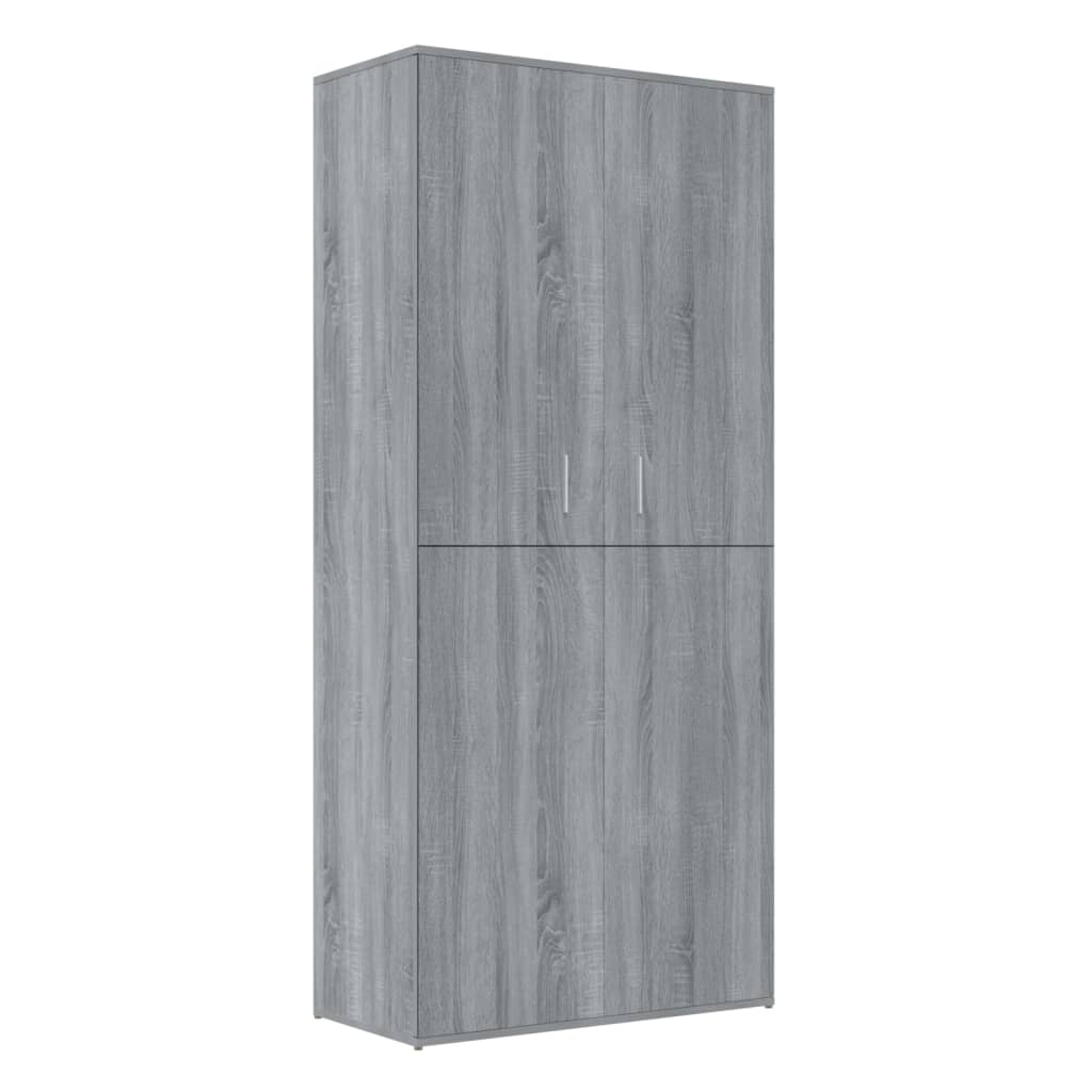 Schoenenkast 80x39x178 cm bewerkt hout grijs sonoma eikenkleur - Griffin Retail