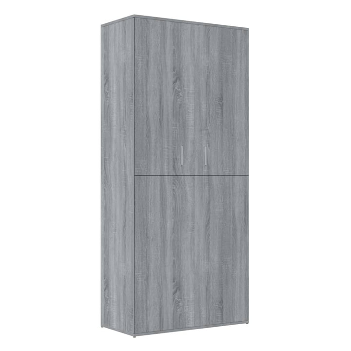 Schoenenkast 80x39x178 cm bewerkt hout grijs sonoma eikenkleur - Griffin Retail