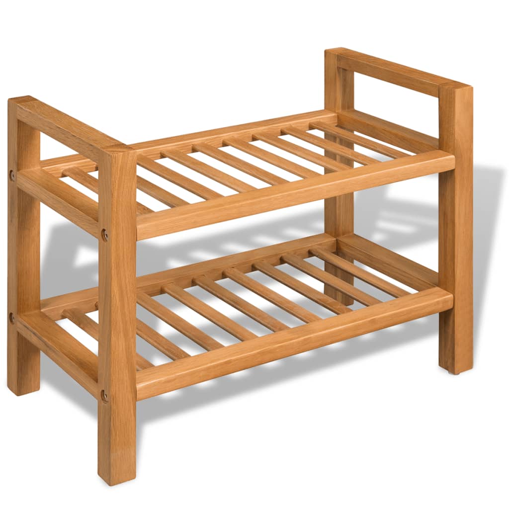 Schoenenrek met 2 schappen 49,5x27x40 cm massief eikenhout - Griffin Retail