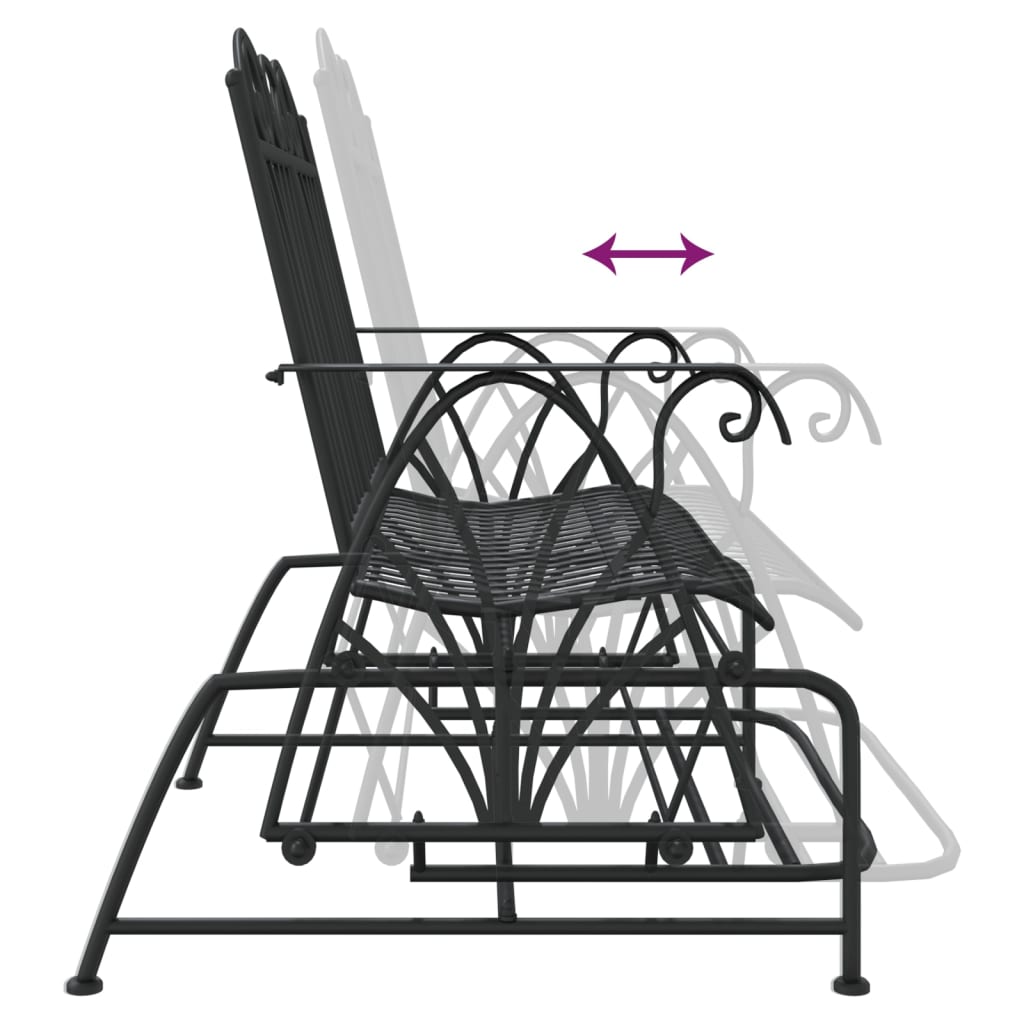 Schommelbank 2-zits 114 cm staal zwart - Griffin Retail