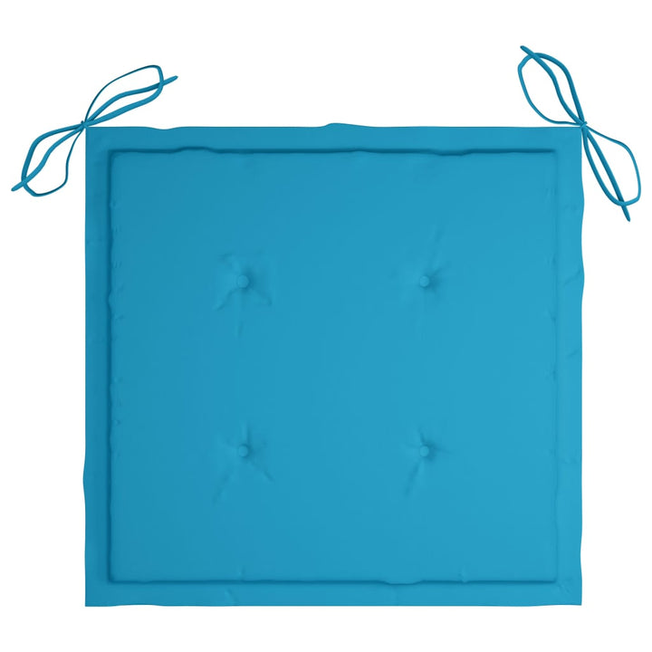 Schommelstoel met blauw kussen massief teakhout - Griffin Retail