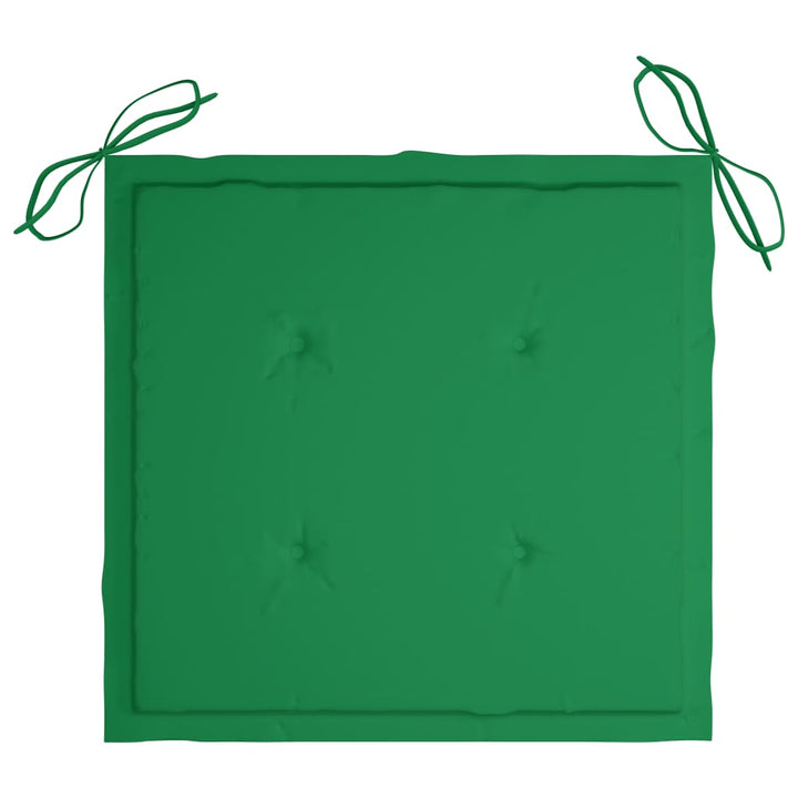 Schommelstoel met groen kussen massief teakhout - Griffin Retail
