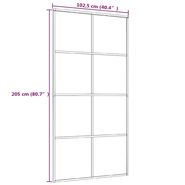 Schuifdeur 102,5x205 cm ESG-glas en aluminium wit - Griffin Retail