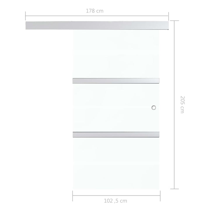 Schuifdeur 102,5x205 cm ESG-glas en aluminium zilverkleurig - Griffin Retail