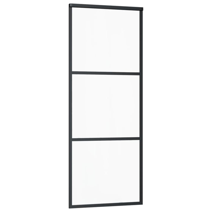 Schuifdeur 76x205 cm ESG-glas en aluminium zwart - Griffin Retail