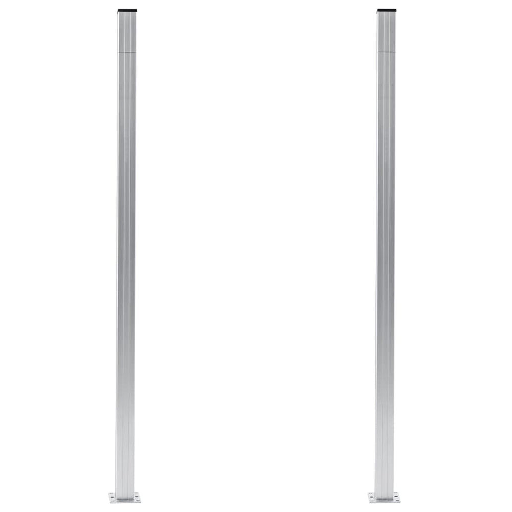 Schuttingpalen 2 st 185 cm aluminium - Griffin Retail