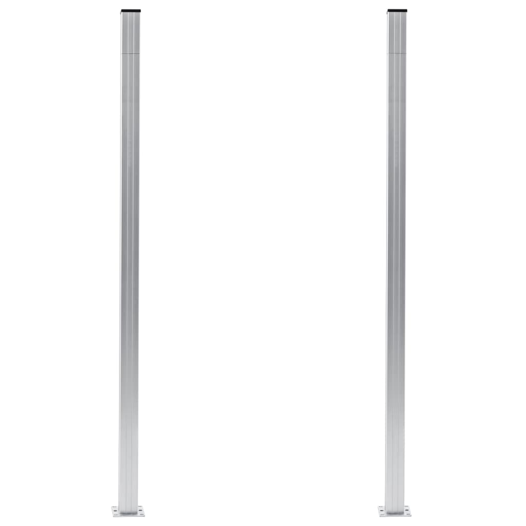 Schuttingpalen 2 st 185 cm aluminium - Griffin Retail