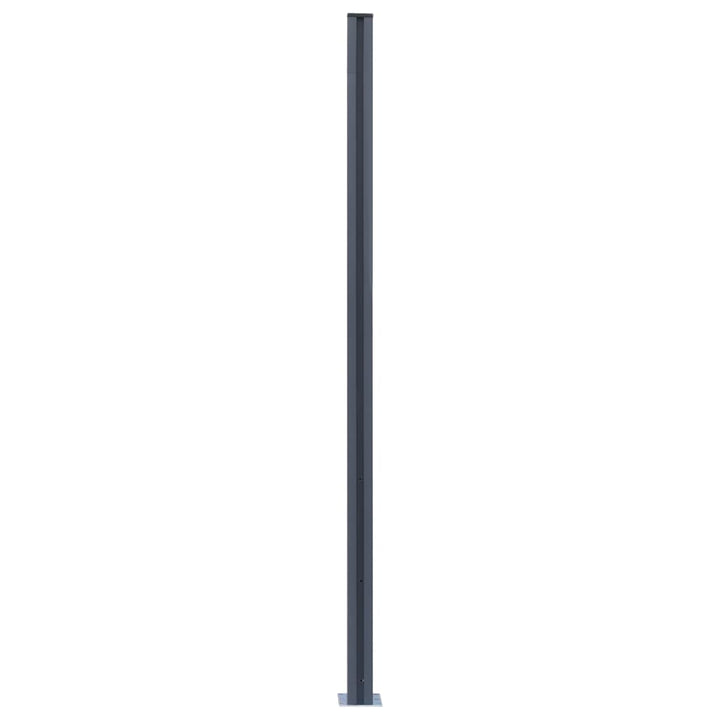 Schuttingpalen 2 st 185 cm aluminium donkergrijs - Griffin Retail