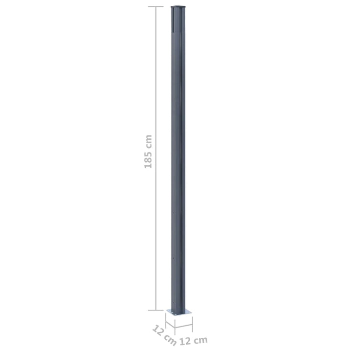 Schuttingpalen 3 st 185 cm aluminium donkergrijs - Griffin Retail