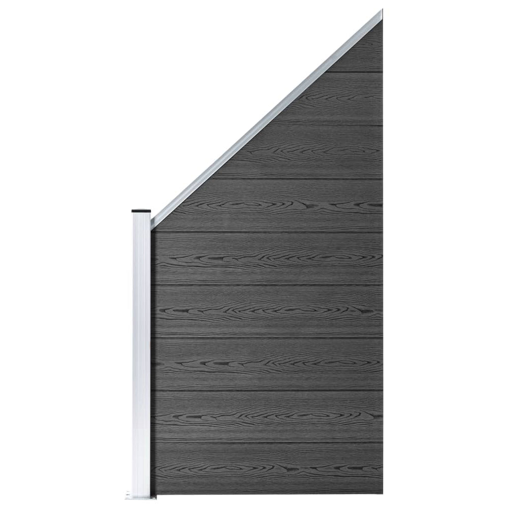Schuttingpanelenset 1657x(105-186) cm HKC zwart - Griffin Retail