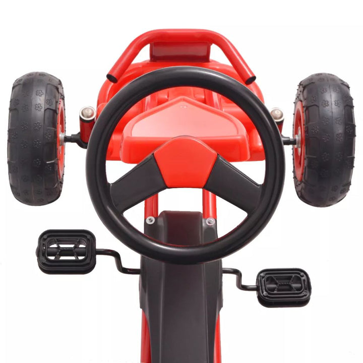 Skelter met pedalen en pneumatische banden rood - Griffin Retail