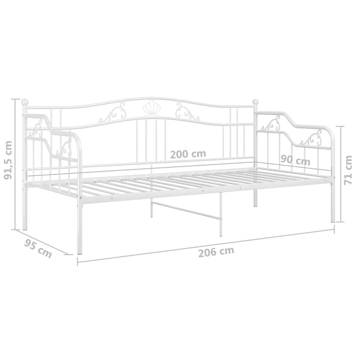 Slaapbankframe metaal wit 90x200 cm - Griffin Retail