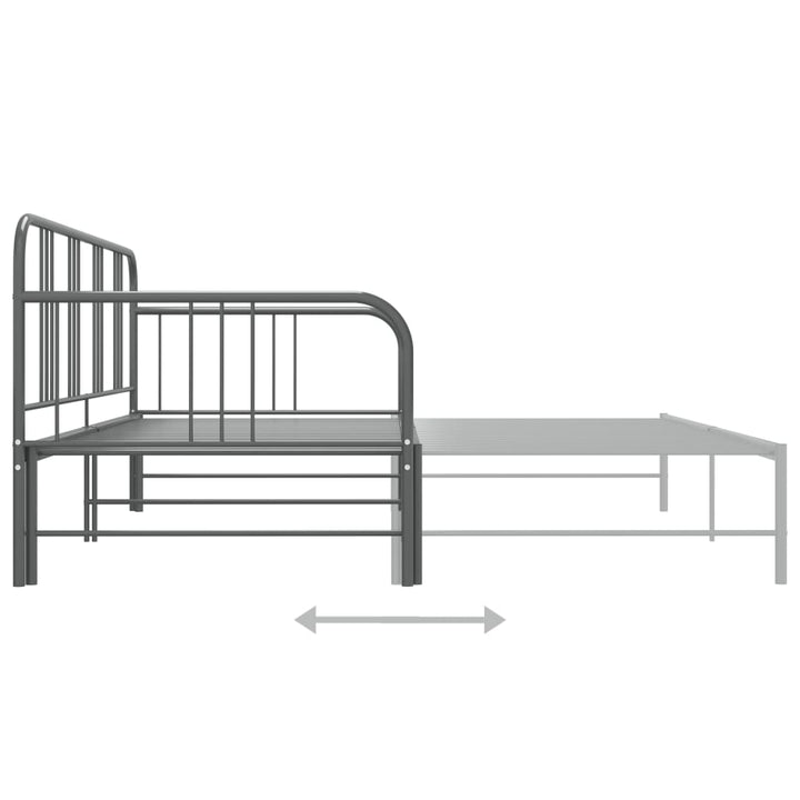 Slaapbankframe uittrekbaar metaal grijs 90x200 cm - Griffin Retail