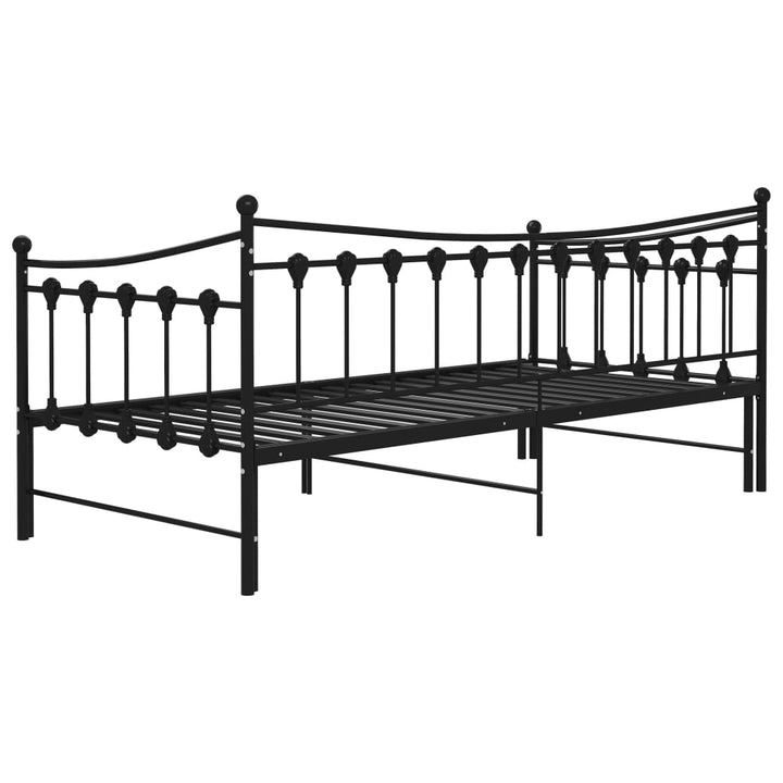 Slaapbankframe uittrekbaar metaal zwart 90x200 cm - Griffin Retail
