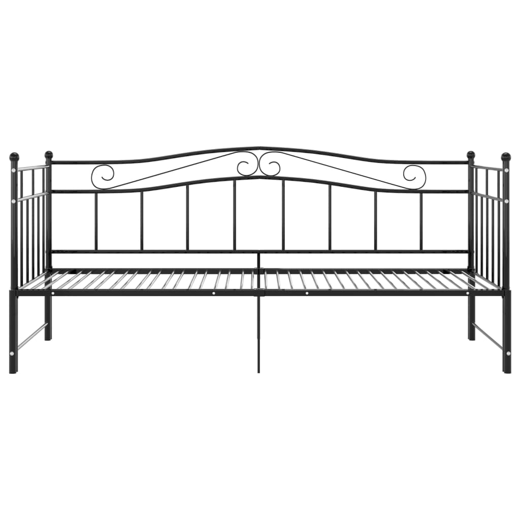 Slaapbankframe uittrekbaar metaal zwart 90x200 cm - Griffin Retail