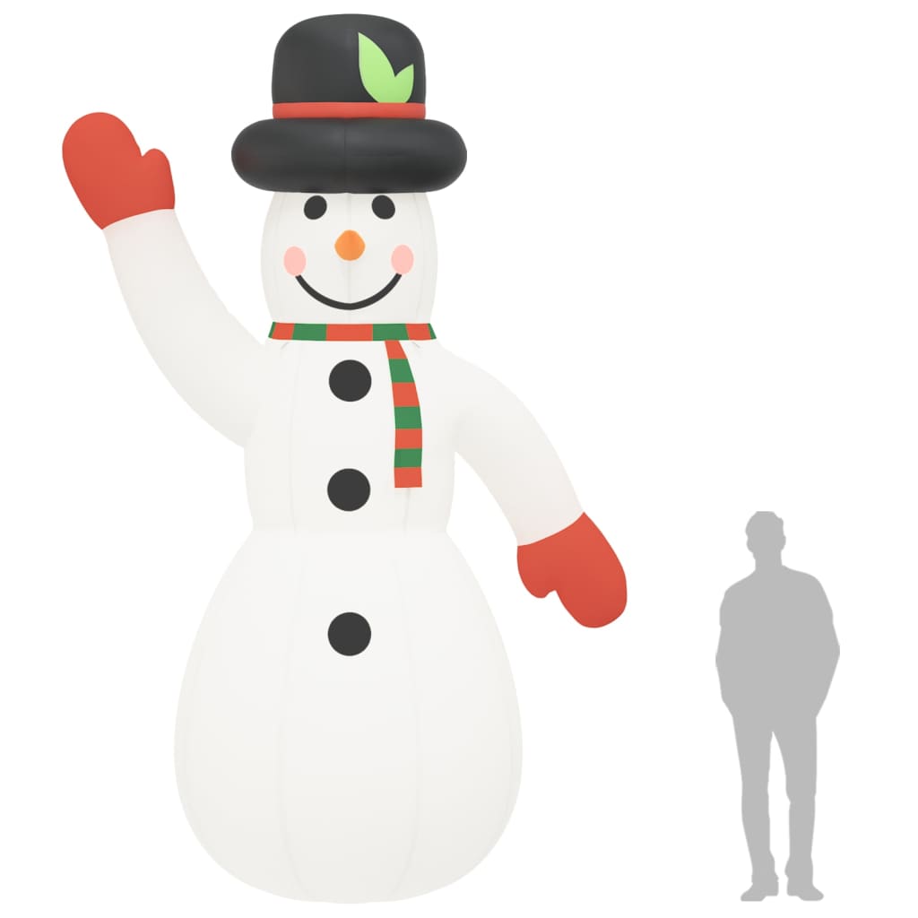 Sneeuwpop met LED's opblaasbaar 455 cm - Griffin Retail