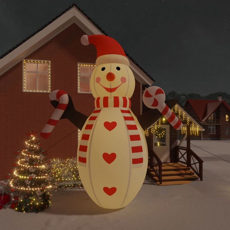 Sneeuwpop opblaasbaar met LED's 630 cm - Griffin Retail