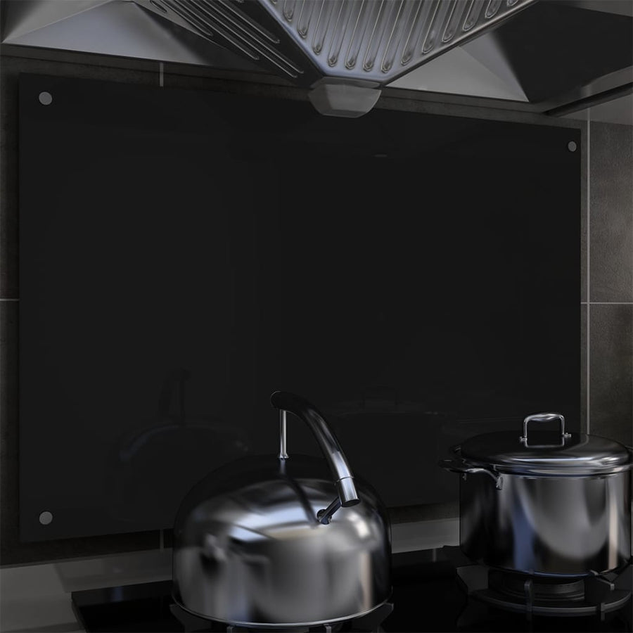 Spatscherm keuken 90x60 cm gehard glas zwart - Griffin Retail