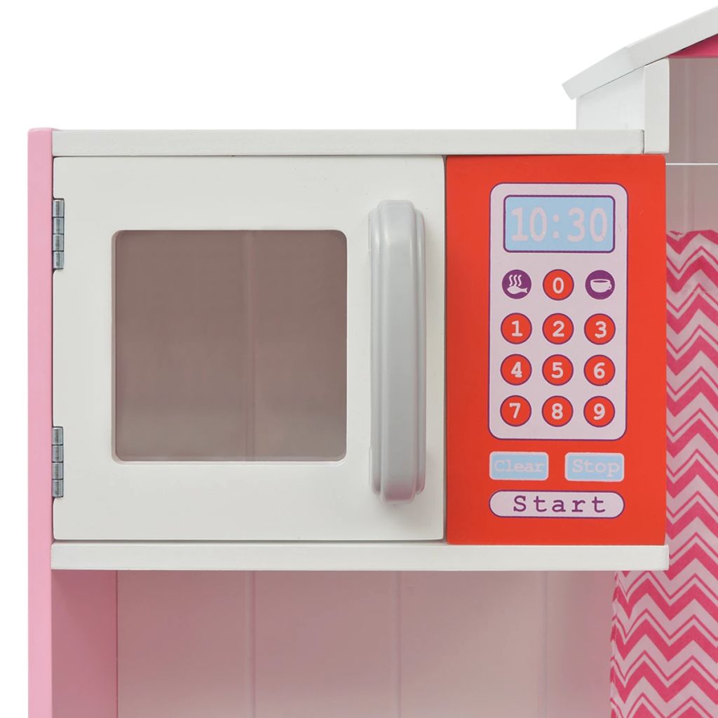 Speelgoedkeuken roze en wit 82x30x100 cm hout - Griffin Retail