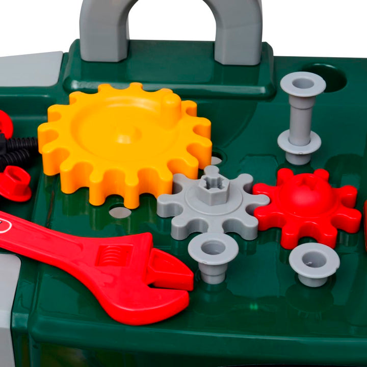 Speelgoedwerkbank met gereedschap voor kinderen kinderkamer groen + grijs - Griffin Retail