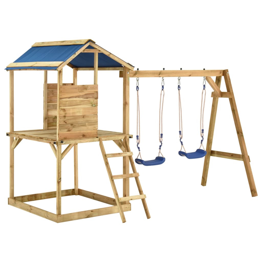 Speelhuis met schommels en ladder geïmpregneerd grenenhout - Griffin Retail