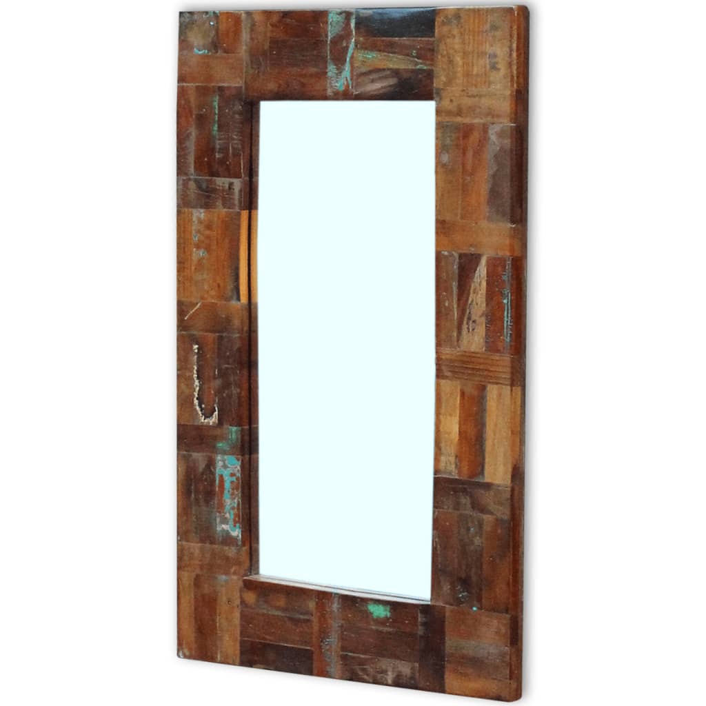 Spiegel 80x50 cm massief gerecycled hout - Griffin Retail
