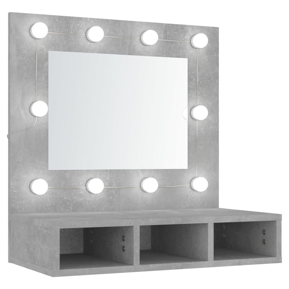 Spiegelkast met LED-verlichting 60x31,5x62 cm betongrijs - Griffin Retail