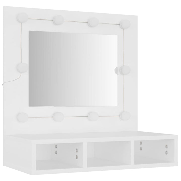 Spiegelkast met LED-verlichting 60x31,5x62 cm wit - Griffin Retail