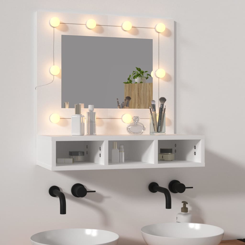 Spiegelkast met LED-verlichting 60x31,5x62 cm wit - Griffin Retail