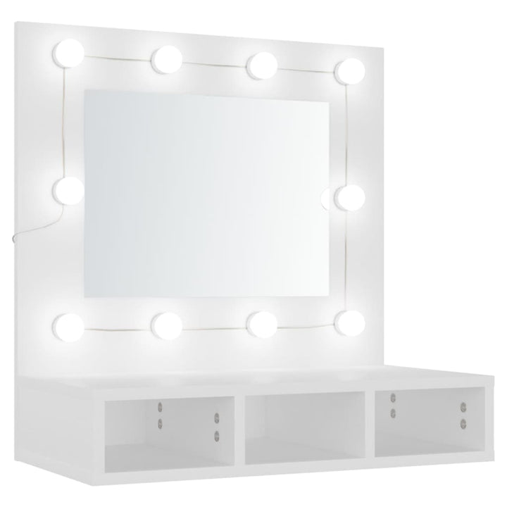 Spiegelkast met LED-verlichting 60x31,5x62 cm wit - Griffin Retail