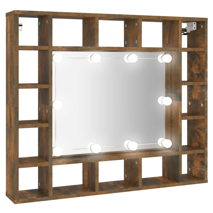 Spiegelkast met LED-verlichting 91x15x76,5 cm gerookt eiken - Griffin Retail