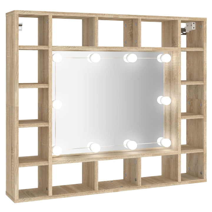 Spiegelkast met LED-verlichting 91x15x76,5 cm sonoma eikenkleur - Griffin Retail