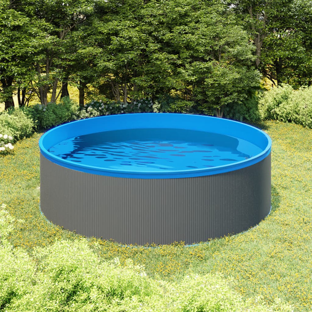 Splasher pool met hangende skimmer en pomp 350x90 cm grijs - Griffin Retail