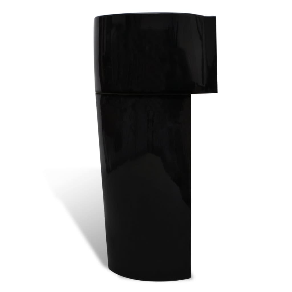 Staande wastafel met overloop en kraangat zwart rond keramiek - Griffin Retail