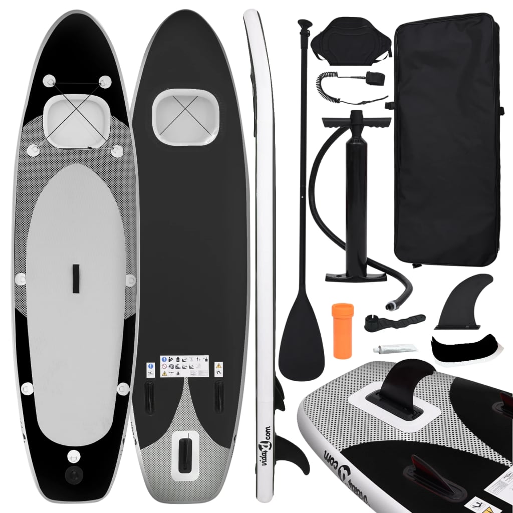 Stand Up Paddleboardset opblaasbaar 300x76x10 cm zwart - Griffin Retail