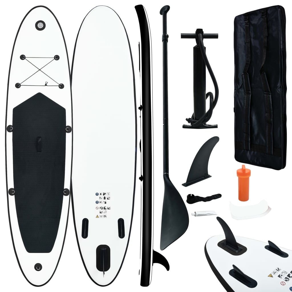 Stand Up Paddleboardset opblaasbaar zwart en wit - Griffin Retail
