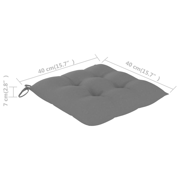 Stoelkussens 4 st 40x40x7 cm stof grijs - Griffin Retail