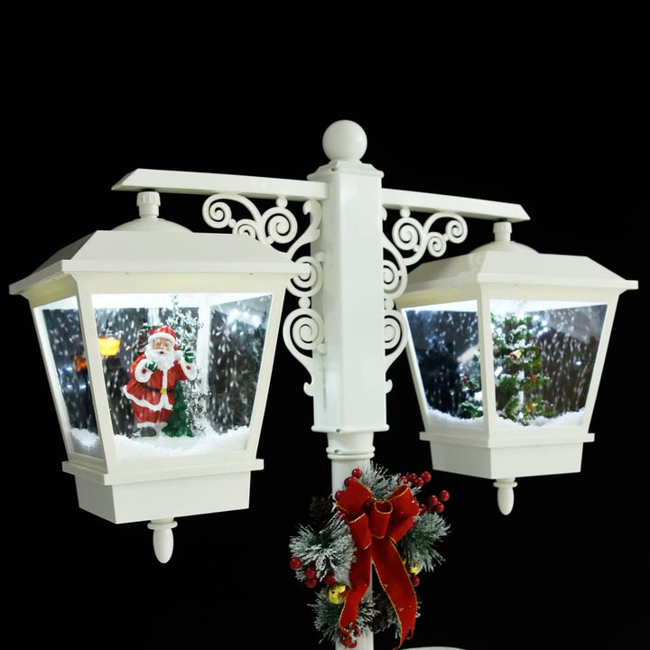 Straatlantaarn met kerstman 81x40x188 cm PVC wit en rood - Griffin Retail