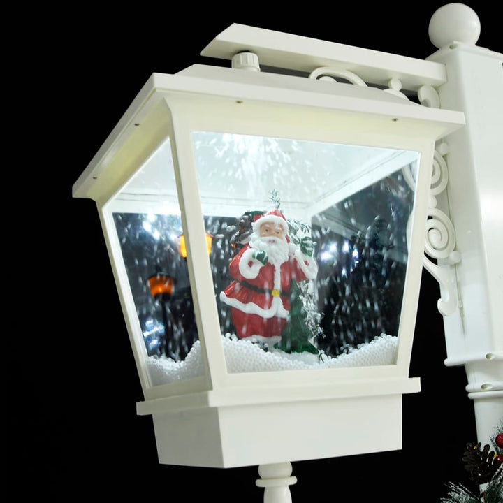 Straatlantaarn met kerstman 81x40x188 cm PVC wit en rood - Griffin Retail